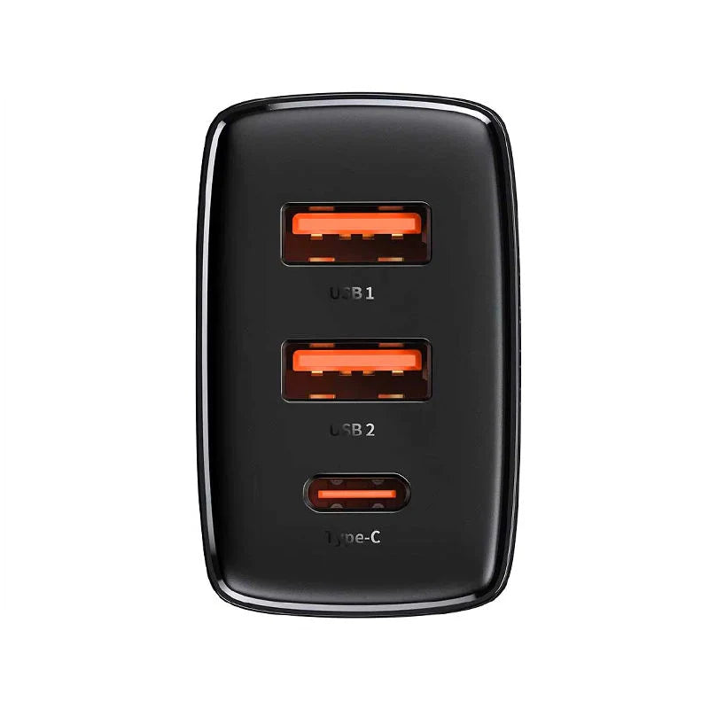 Baseus Compact Quick Charger 2U+C 30W Type C PD Fast Charging 3 Ports USB Baseus Compact Quick Charger 2U+C 30W Type C PD Fast Charging 3 Ports USB